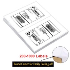 200-4000 Half Sheet Shipping Labels Page 8.5x5.5 Self Adhesive Round 2 Per Sheet Label price