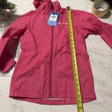 Columbia Girls Pink Rain Jacket Size M  Zip Up with Hood Girls' Jacket price