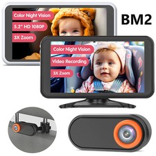 Baby Car Camera 5.2" 1080P Color Night Vision Monitor 360° Rotation for Backseat Baby Monitoring Mirror price