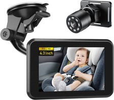 Itomoro Baby Car Camera, 4.3" HD Night Vision Car Baby Monitor with Camera, Safe Baby Monitor price