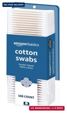 Amazon Basics Double-Tipped Cotton Swabs for Personal Hygiene and Baby Care, Cot Baby Cotton Swabs price