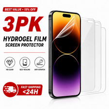 3 x Soft Hydrogel Screen Protector For iPhone 17 16 15 14 13 12 XR Pro Max Plus Mobile Phone Screen Protector price