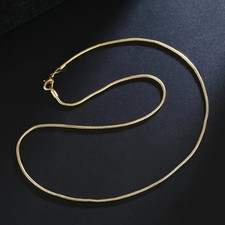 925 Sterling Silver Snake Chain Necklace 18K Gold Color 16-30 Inch Unisex - USA Gold Necklace price