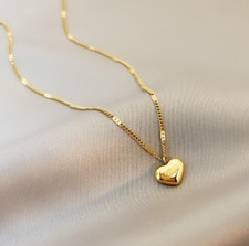 18K Gold Stainless Steel Love Floating Heart Pendant Chain Necklace Gift AG Gold Necklace price