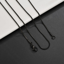 Stainless Steel Silver Gold Black Round Snake Chain Necklace Women Men 16-30'' Gold Necklace price