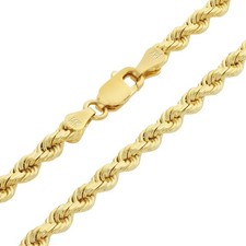 14K Yellow Gold Diamond Cut Rope Chain Necklace 1.5mm - 5mm, Men Women 16"- 30" Gold Necklace price