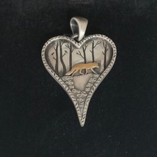 Fox Heart Pendant Handmade Woodland Nature Necklace Charm Silver with box Gold Necklace price