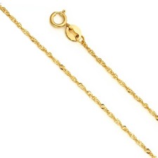 Solid 14k Gold Singapore rope chain Necklace Made in Italy All lengths Gold Necklace price