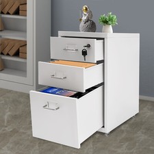 Vertical File Cabinet, Metal Mobile File Cabinet with Lock Filing Cabinet 3-Tier Metal Filing Cabinet price