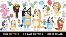 Bluey Wall Decals Peel and Stick - Family & Friends RoomMates Wall Stickers Youth Room Set price