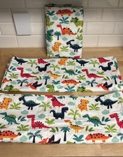 Kids Dinosaur Room Darkening Curtains 3pc Set 2 Panels 42x62 & Valance 19x84 Youth Room Set price