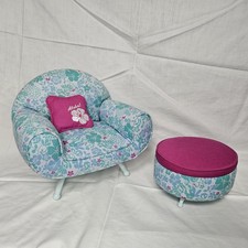 American Girl Kanani Lounge Chair/Ottoman Set w/ pillow and diary RET NIB Youth Room Set price