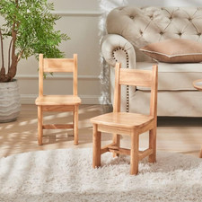 Natural Solid Wood Kids Chairs - Set of 2 for Home & Kindergarten Youth Room Set price