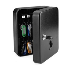 Key Cabinet Steel Lock Box with 40 capacity Colored key Tags & Hooks - (Black) Key Box price