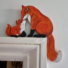 Mama and Baby Fox Door Topper Adorable Fox Shape Statue Door Corner Sculpture... Baby Door Ornament price