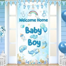 Welcome Home Baby Boy Banner Decorations Welcome Baby Boy Door Cover It's a B Baby Door Ornament price