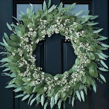 32'' Eucalyptus and Babys Breath Flowers Wreath for Front Door - Large Baby Door Ornament price