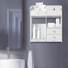 Bathroom Wall Mounted Cabinet Storage Cupboard Organizer White Furniture Bathroom Cabinet / Furniture price