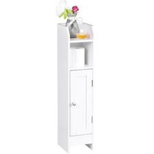 Freestanding Bathroom Floor Cabinet Tower Organizer w/ Door & Adjustable Shelves Bathroom Cabinet / Furniture price