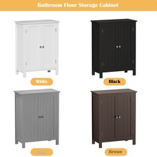 Bathroom Floor Storage Cabinet w/Doors & Adjustable Shelf Wood Organizer Cabinet Bathroom Cabinet / Furniture price