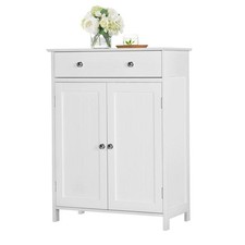 White Wooden Bathroom Floor Cabinet Storage Cupboard W/ Shelves for Home Kitchen Bathroom Cabinet / Furniture price