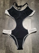 Victoria’s Secret 2021 One Piece Monokini Black Crochet M Sexy Summer Monokini price