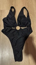 Women's Black Monokini Swimsuit One Piece Size Medium OMG bikini Sz Med Thong Monokini price