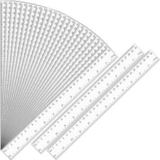 32 Pack Clear Ruler 12 Inch Bulk with Centimeters and Millimeters, Metric Rulers Measuring-Drawing Set price