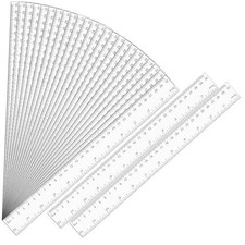 Pack Clear Ruler 12 Inch Bulk with Centimeters and Millimeters, Metric 32 Measuring-Drawing Set price