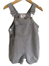Baby Vintage Gymboree 12-18m Blue Striped Shortalls Seersucker  Cotton Bubble Baby Overalls price