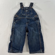 OshKosh Baby B'gosh Vestback Denim Overalls 9 Months 100% Cotton 2011 Y2K Hoop Baby Overalls price