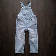 Old Navy Workwear Denim Overalls Distressed Toddler Unisex 2T Blue Jeans Bib Baby Overalls price