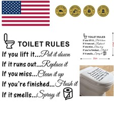 DIY Removable Toilet Rules Wall Quotes Stickers Washroom Bathroom Decals WC S... Bathroom / Shower Cabin Sticker price