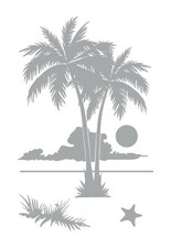 2 Palms Sunset Etched Glass Look Decal Shower Doors Windows 18" wide x 27" tall Bathroom / Shower Cabin Sticker price