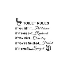 DIY Removable Toilet Rules Wall Quotes Stickers Washroom Bathroom Decals WC S Bathroom / Shower Cabin Sticker price