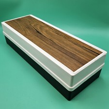 Vintage 15 Cassette Storage Case Faux Wood Sticker Metro Products White Cracked Cassette & Storage Products price