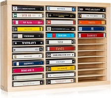 Cassette Tape Storage Rack 36-Slot Wood Cassette Tape Holder Wall Cassette & Storage Products price