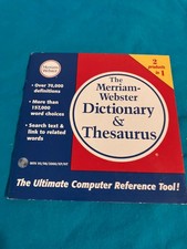 Merriam Webster Dictionary And Thesaurus PC CDRom RARE Version 2.6e Win 95/98/XP Dictionaries & Translation Software price