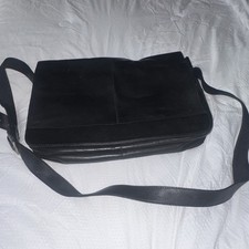 Black Colombian Leather Messenger Bag Buckle Flap Zip Closure Adjustable Strap Men's Leather Clothing price