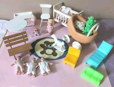 Dollhouse Miniature Wood Furniture  Baby Room Nursery Toy Chest Crib White Doll Baby Room Wardrobe price