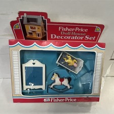 Fisher-Price Doll House Baby's Room Set Wardrobe Rocking Horse Toy Box Baby Room Wardrobe price