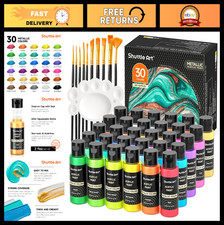 30 Colors Metallic Acrylic Paint Set - Artist Grade, Rich Pigmented, Non-Toxic, Glitter Paint price