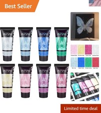 Galaxy Glitter Acrylic Paint Set - 8 Twinkle Iridescent Colors 0.71 Fl Oz / 2... Glitter Paint price