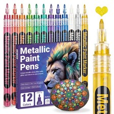 Metallic Acrylic Paint Markers1.0mm Fine Tip Glitter Paint Pens for Rock Paining Glitter Paint price