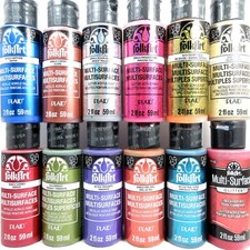 Craft Paint Metallic Glitter Pearl FolkArt Multi-Surface 2oz - Pick Any Color Glitter Paint price