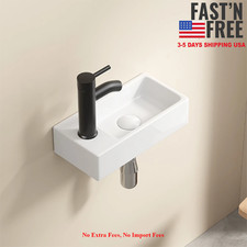 Wall Mounted Bathroom Sink,Small Cloakroom Basin Sink,Rectangle Ceramic Wash Bas Sinks price