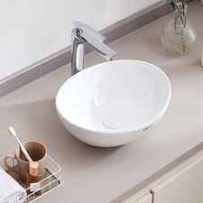 Uimoso Modern Ceramic Vessel Sink 16x13.4" Bathroom Vanity Bowl Countertop White Sinks price