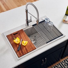 Ruvati 33x22 inch Workstation Ledge Drop-in 16 Gauge Kitchen Sink- RVH8003 Sinks price