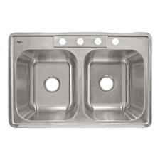 Top Mount Stainless Steel Double Basin Kitchen Sink 33" x 22" x 8" Deep Sinks price