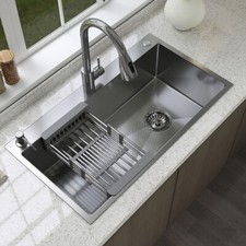 BOMASS Drop In Kitchen Sink Stainless Steel Single Bowl w/ Faucet 28/30/32 Inch Sinks price